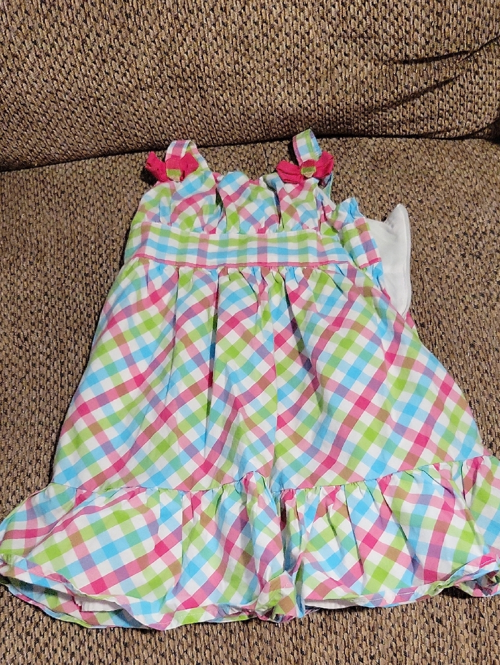 Gymboree Pink Blue Green White Plaid Sundress